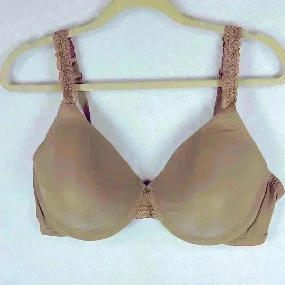 Natori Bra Size 40D Dark Tan Lace Trim Adjustable Straps - Picture 1 of 8